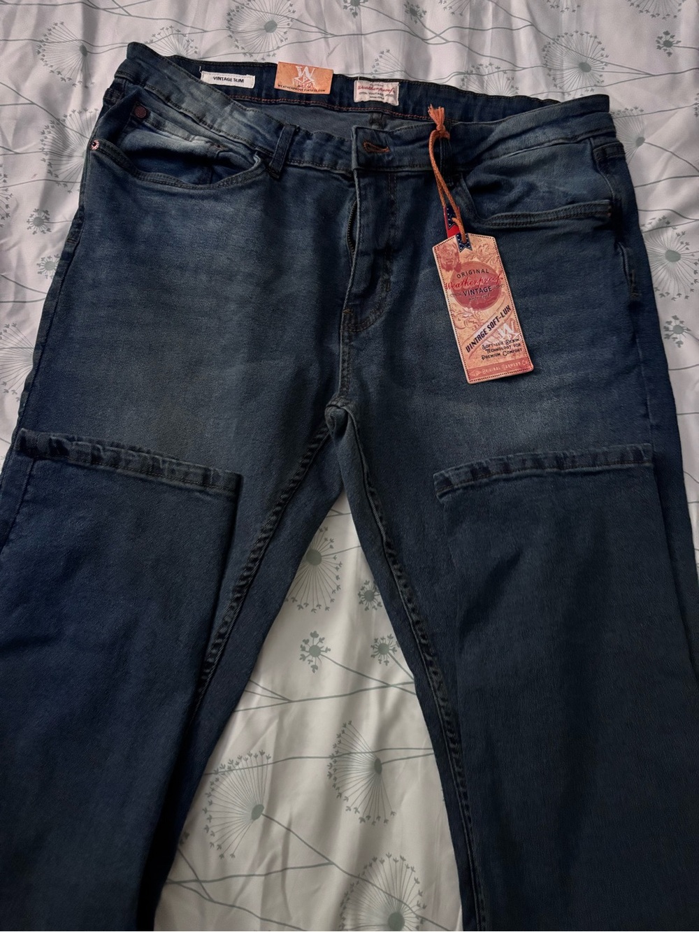 Weatherproof Slim Straight Dark Blue Jeans